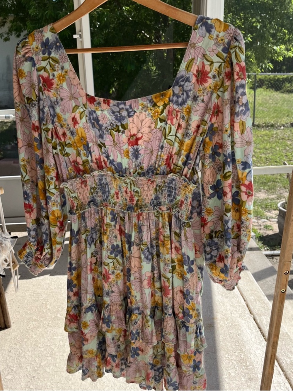Angie floral long sleeve boho dress